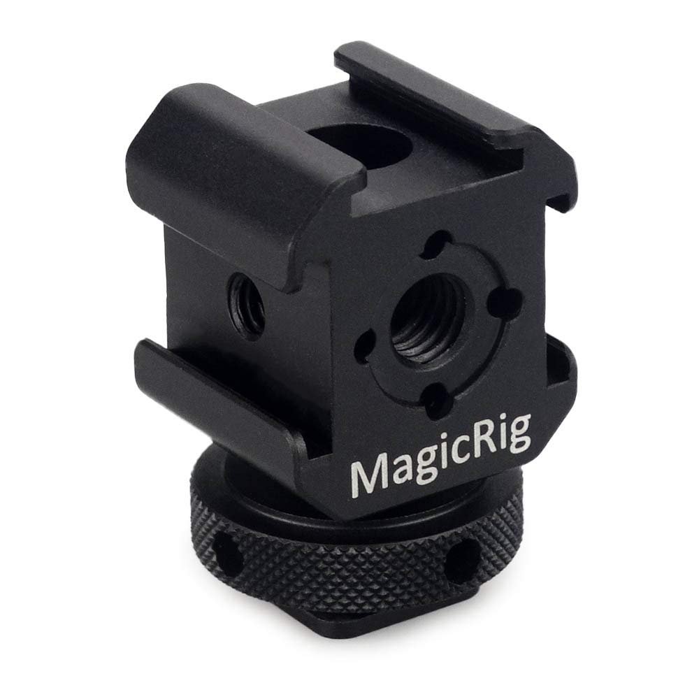 MAGICRIG 3-Side Cold Shoe Mount Adapter for Flash LED Monitor Microphone