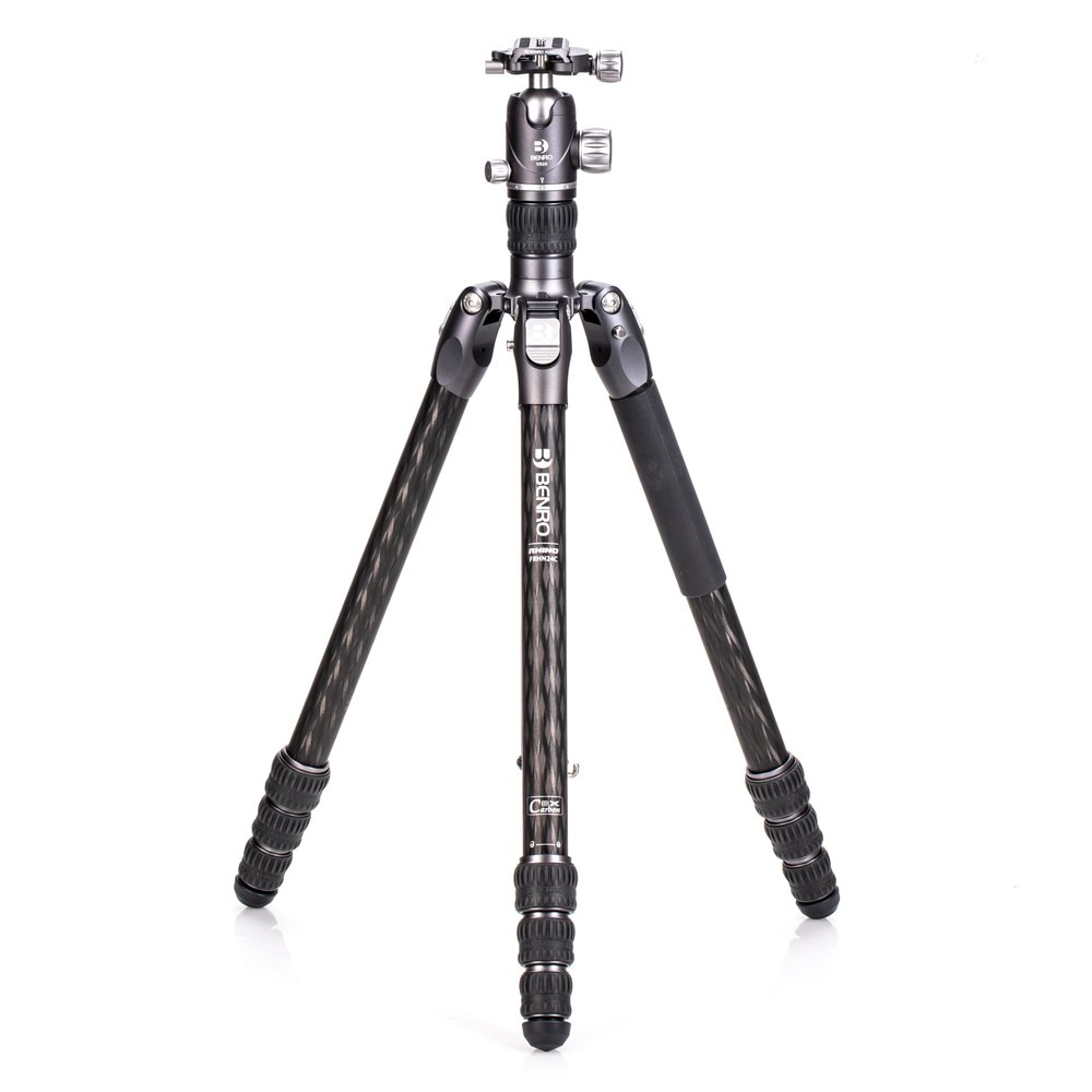Benro Rhino Carbon Fiber Tripod Kit Professional 4-Section Travel Tripod with VX30 Ball Head, Arca-Swiss Plate, Reverse Folding Legs & Case for DSLR, Mirrorless & Video Cameras (FRHN34CVX30)