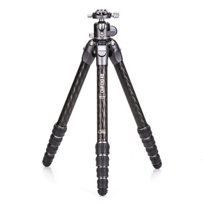 Benro Tortoise Columnless Carbon Fiber Tripod Kit 5-Section Travel Tripod with Low-Profile GX35 Dual Panoramic Ball Head, Arca-Swiss Plate, 33 lb Capacity for DSLR/Mirrorless Cameras (TTOR35CGX35)