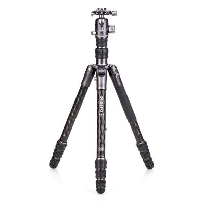 Benro BAT Carbon Fiber Travel Two Series Tripod with VX25 Dual-Pan Ball Head Multi-Angle Legs, Monopod Conversion, Arca-Compatible Quick Release & Compact 5-Section Design (FBAT24CVX25)