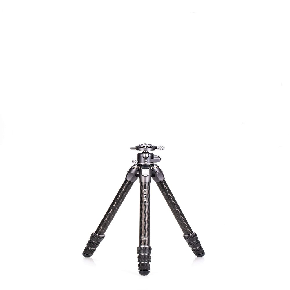 Benro Tortoise Columnless Carbon Fiber Two Series Tripod with GX30 Dual Panoramic Ball Head, Compact Fold-Down Design and Heavy Load Capacity for Travel Creators (TTOR24CGX30)