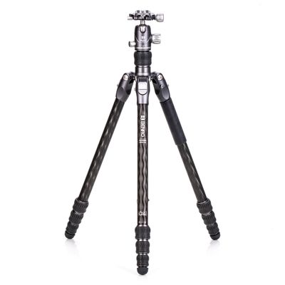 Benro Rhino1 Series Carbon Fiber Tripod Kit, 4-Section Lightweight Travel Tripod with VX20 Ball Head, Dual Panning, Arca-Swiss Plate & 26.4 lb Load Capacity for DSLR & Mirrorless Cameras (FRHN14CVX20)