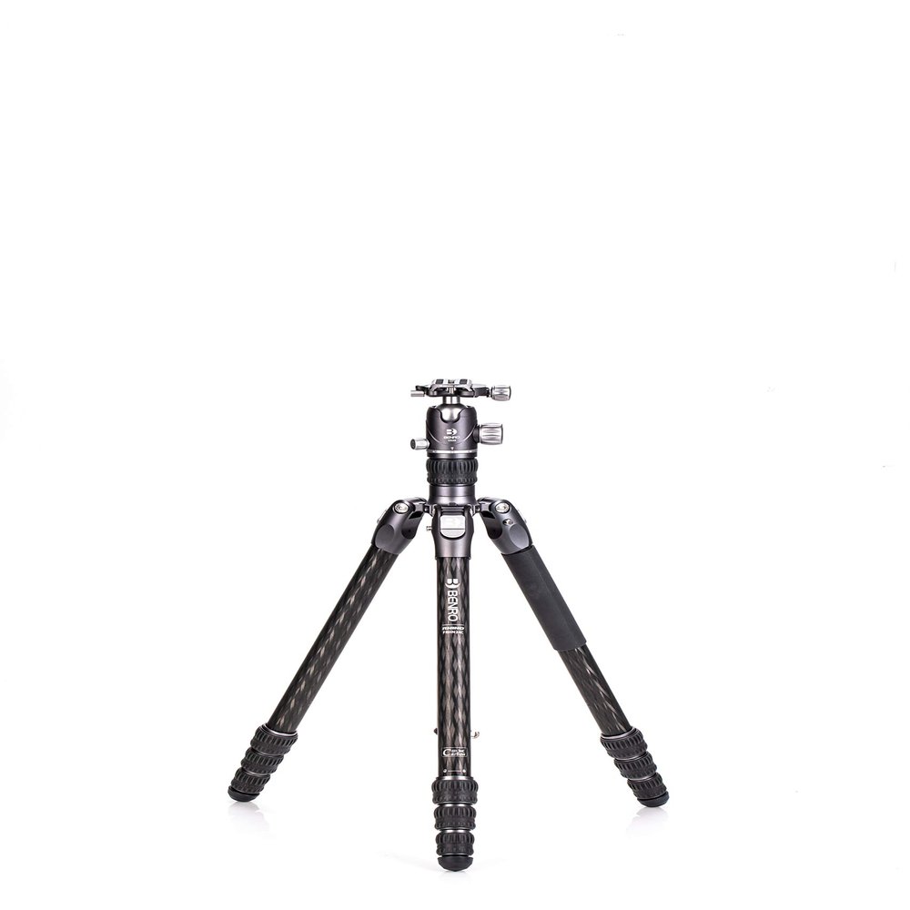 Benro Rhino Carbon Fiber Tripod Kit 2-Series 4-Section Lightweight Travel Tripod with VX25 Ball Head, Reverse Folding Legs & Carry Case for DSLR, Mirrorless & Video Cameras (FRHN24CVX25)