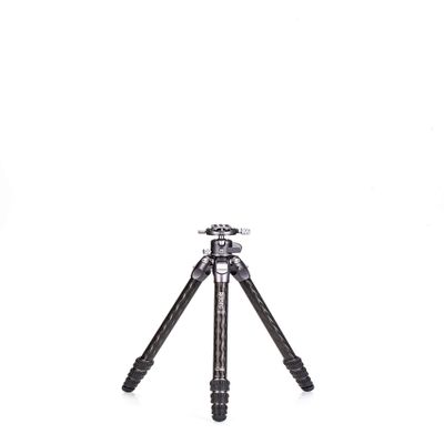 Benro Tortoise Columnless Carbon-Fiber Travel Tripod with GX25 Dual-Pan Ball Head, Four-Section Legs, Compact Folded Size & Stable Load Support (TTOR14CGX25)
