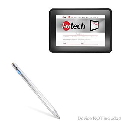BoxWave Stylus Pen Compatible with FayTech FT101I58G128GCAPOB - AccuPoint Active Stylus, Electronic Stylus with Ultra Fine Tip - Metallic Silver