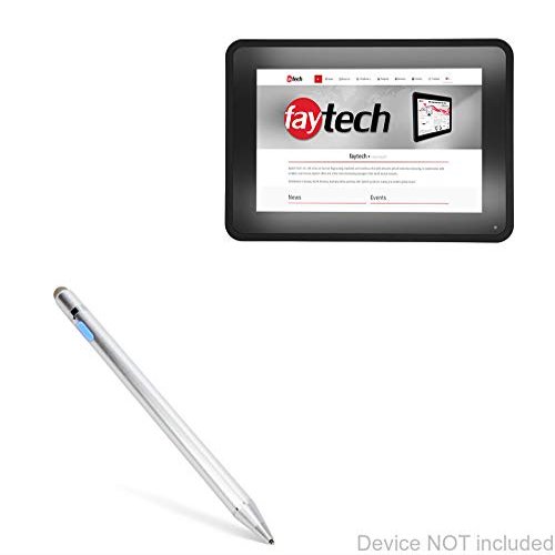 BoxWave Stylus Pen Compatible with FayTech FT101I58G128GCAPOB - AccuPoint Active Stylus, Electronic Stylus with Ultra Fine Tip - Metallic Silver
