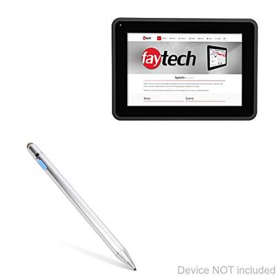 BoxWave Stylus Pen Compatible with FayTech FT101TMBCAPOB - AccuPoint Active Stylus, Electronic Stylus with Ultra Fine Tip - Metallic Silver