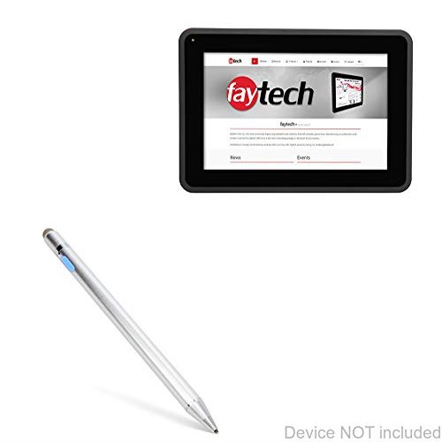 BoxWave Stylus Pen Compatible with FayTech FT101TMBCAPOB - AccuPoint Active Stylus, Electronic Stylus with Ultra Fine Tip - Metallic Silver