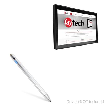 BoxWave Stylus Pen Compatible with FayTech FT215I58G128GCAPOB - AccuPoint Active Stylus, Electronic Stylus with Ultra Fine Tip - Metallic Silver