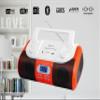 HANNLOMAX HX-509R Portable AM/FM Radio, Bluetooth, USB/SD Slot for MP3 Playback, Aux-in, AC/DC Dual Power Source. (Red) view 3