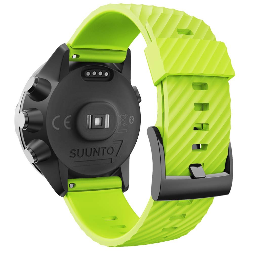 WIIKAI Replacement Strap Bands,Compatible for suunto 7/9/9 baro/spartan sport/D5,Silicone Watch Band (Green)