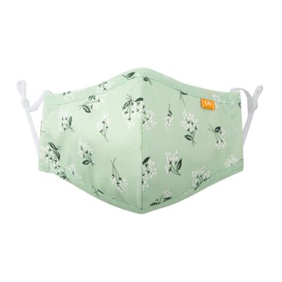 Spring Notion Reusable Washable Fashion Floral Cotton Cloth Face Mask for Adults and Kids Sage Green L