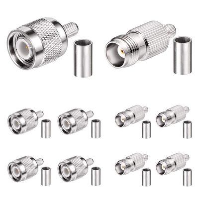 Superbat TNC Crimp Connectors Kit TNC Male + TNC Female Crimp Solder Connector Kit for RG58 RG303 RG141 RG142 RG400 LMR195 Low Loss Coax Cable(10 Pack in Total)