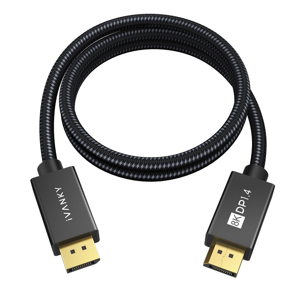 IVANKY 8K DisplayPort 1.4 Cable 3ft, VESA Certified DP to DP Cord 3.3ft, [8K@60Hz, 4K@144Hz, 1080P@240Hz], Support HBR3, 32.4Gbps, HDCP 2.2,HDR,Compatible for Gaming Monitor,TV,PC,Laptop,3090 Graphics