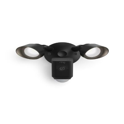 Ring Floodlight Cam Wired Plus (newest model), Outdoor home or business security with motion-activated 1080p HD video and floodlights, Black