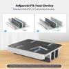 AboveTEK Vertical Laptop Stand, 3 Slots Aluminum Desk Laptop Holder & Laptop Docking Station Stand for MacBook, Tablet, Phone - Universal Fit (Up to 17.3") - Heavy Duty Polished, Anti Slide - Silver view 4