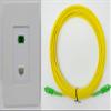 RiteAV - 1 Port SC/APC Simplex Fiber 1 Port Cat6 Ethernet Screwless Decorative Wall Plate Includes a 20 Meter SC/APC Singlemode Simplex Cable view 1