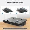 AboveTEK Vertical Laptop Stand Holder, 3 Slots Aluminum Desk Stand with Adjustable Dock Size for Tablet, MacBook, Phone - Universal Fit (up to 17.3") - Heavy Duty Polished, Anti Slide - Black view 4