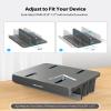 AboveTEK Vertical Laptop Stand, 3 Slots Aluminum Desk Laptop Holder & Laptop Docking Station Stand for MacBook, Tablet, Phone - Universal Fit (Up to 17.3") - Heavy Duty Polished, Anti Slide - Grey view 4