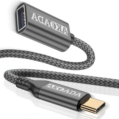 USB C to USB 3.0 Adapter (6.6ft),USB Type C Male to USB 3.0 Female OTG Cable Thunderbolt3 to USB Adapter for iPhone 17 16 15 Pro/Pro Max/Air/Plus, iPad MacBook Pro/Air 2023, Galaxy S25 24 23 22 21