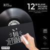 BIG FUDGE Pro Blank Album Jackets - 12 Inch x Black - 20 Vinyl Record Covers (400gsm) - Album Cover for Records with Inner Sleeves and Outer Sleeves