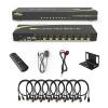 eKL KVM Switch, 8 Port v2.0 HDMI KVM Switch Supports Hotkeys Swapping 4K@60Hz 4:4:4 1080p 3D, 8 in 1 Out 8 PCs Sharing with One Set of Keyboard and Mouse