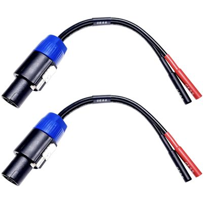 CNCESS CESS-095 Speakon Plug to Banana Female Jack Speaker Cable Adapter, 680 Strand Tinned Copper Wire, 2-Channel