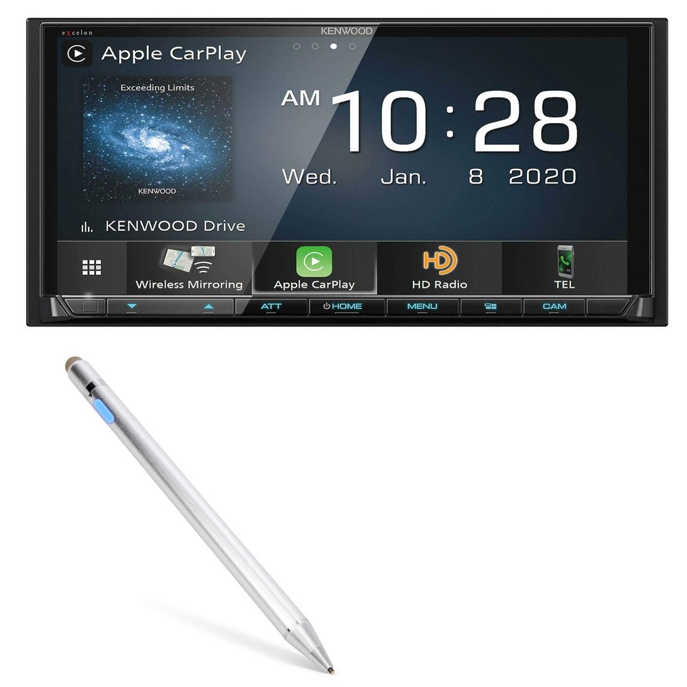 BoxWave Stylus Pen Compatible with Kenwood Excelon DMX907S - AccuPoint Active Stylus, Electronic Stylus with Ultra Fine Tip - Metallic Silver