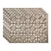 FASDE Traditional Style/Pattern 1 Decorative Vinyl 18in x 24in Backsplash Panel in Brushed Nickel (5 Pack) view 1