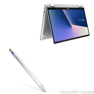 BoxWave Stylus Pen Compatible with ASUS ZenBook Flip 14 UM462DA - AccuPoint Active Stylus, Electronic Stylus with Ultra Fine Tip - Metallic Silver