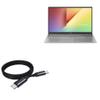 BoxWave Cable Compatible with ASUS VivoBook 15 X512FL - DirectSync PD Cable (3ft) - USB-C to USB-C (100W), Type C Braided Charge and Fast Sync - Jet Black view 1