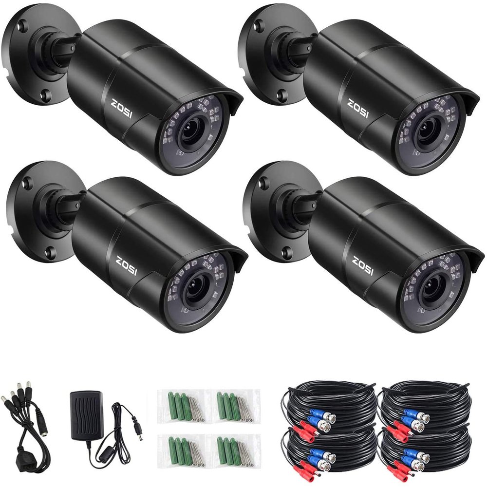 ZOSI 4 Pack 2.0 MP HD 1080P HD-TVI Security Cameras Day Night Waterproof Camera for 720P / 1080N / 1080P/5MP/4K HD-TVI AHD CVI Analog DVR Systems (Renewed)