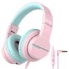 iClever HS19 Kids Headphones with Microphone for School, Safe Volume Limited, Over-Ear Girls Boys Headphones for Kids with Shareport, Foldable Wired for iPad/Travel (Pink) view 1