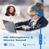 iClever HS19 Kids Headphones with Microphone for School, Volume Limiter 74/85dBA, Over-Ear Girls Boys Headphones for Kids with Shareport, Foldable for iPad/Travel (Navy Blue) view 2