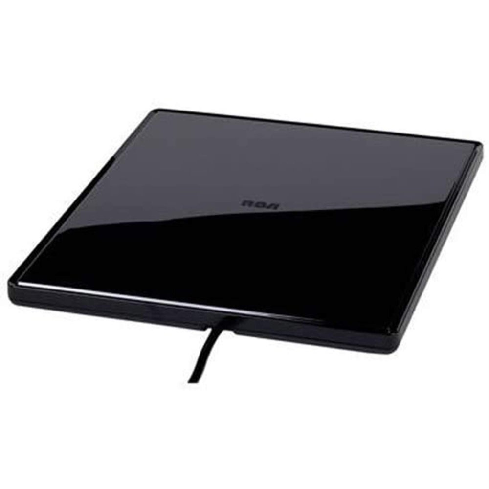 RCA Amplified Indoor Flat HDTV Antenna  Multi-Directional VHF and UHF Reception, 4K/8K, 1080P, 40 Mile Range  ANT1360E