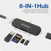 Verbatim 6-in-1 USB C Hub - Type C Hub w/ 100W PD, USB 3.0, SD Card Readers, 4K HDMI, 3.5mm Audio USB Hub for Laptop, Portable & Compact USB-C Hub view 3