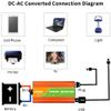 800W Pure Sine Wave Inverter, 12V/24V/48V DC to 110V/220V AC, Power Converter with AC Outlet and USB Port, for RV Truck Boat Solar System,Dc 24v view 2