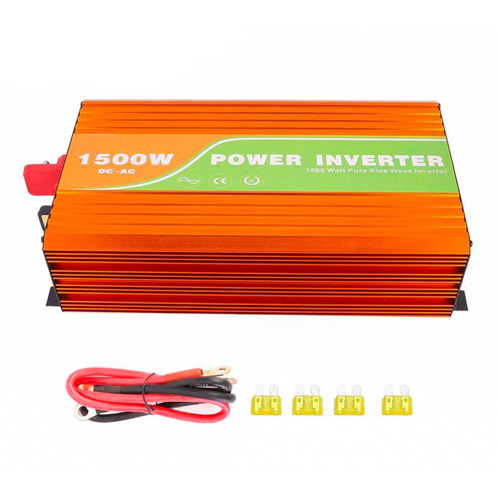 1500W Continuous/3000W Peak Power Inverter, DC 12V/24V/48V to AC 110V/220V, Car Pure Sine Wave Inverter with 2 AC Outlets and USB Charging Port,Dc 48v