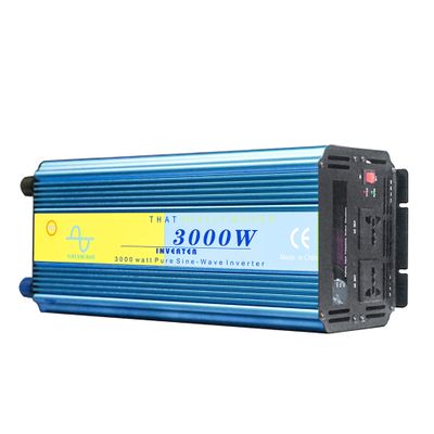 3000W Pure Sine Wave Inverter, DC 12V/24V to AC 110V/220V, with LED Display and Dual AC Outlets, for RV Truck Boat and Solar System,DC 12V