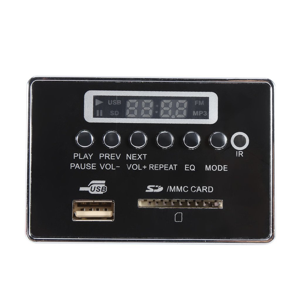Oumefar DC 12V Bluetooth Audio Decoder Board Module USB SD TF FM Radio Lossless WMA/WAV for Reading Songs etc(12V Black)