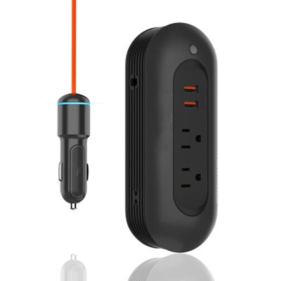 300W Power Inverter, Voltage Converter 12V to 110V 2 sockets and 2 USB 3.1A car Charger Included, Power Inverter for Business Trips and Vacation