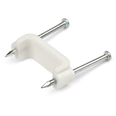 StarTech.com 100 Pack Cable Clips with Nails - Two Steel Nails - Reusable Nail-in Clamps - Brick/Drywall Cable Fasteners - Ethernet Cord/AV/Coax Cable - Mounting Cable Tacks - White - TAA (CBMDNMCC2)