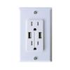 RV Designer S850, AC Dual Outlet with Cover & 2 USB Charge Ports, White view 1