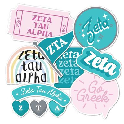 Desert Cactus Zeta Tau Alpha Sticker Decal Laptop Water Bottle Car (Cute Sheet)