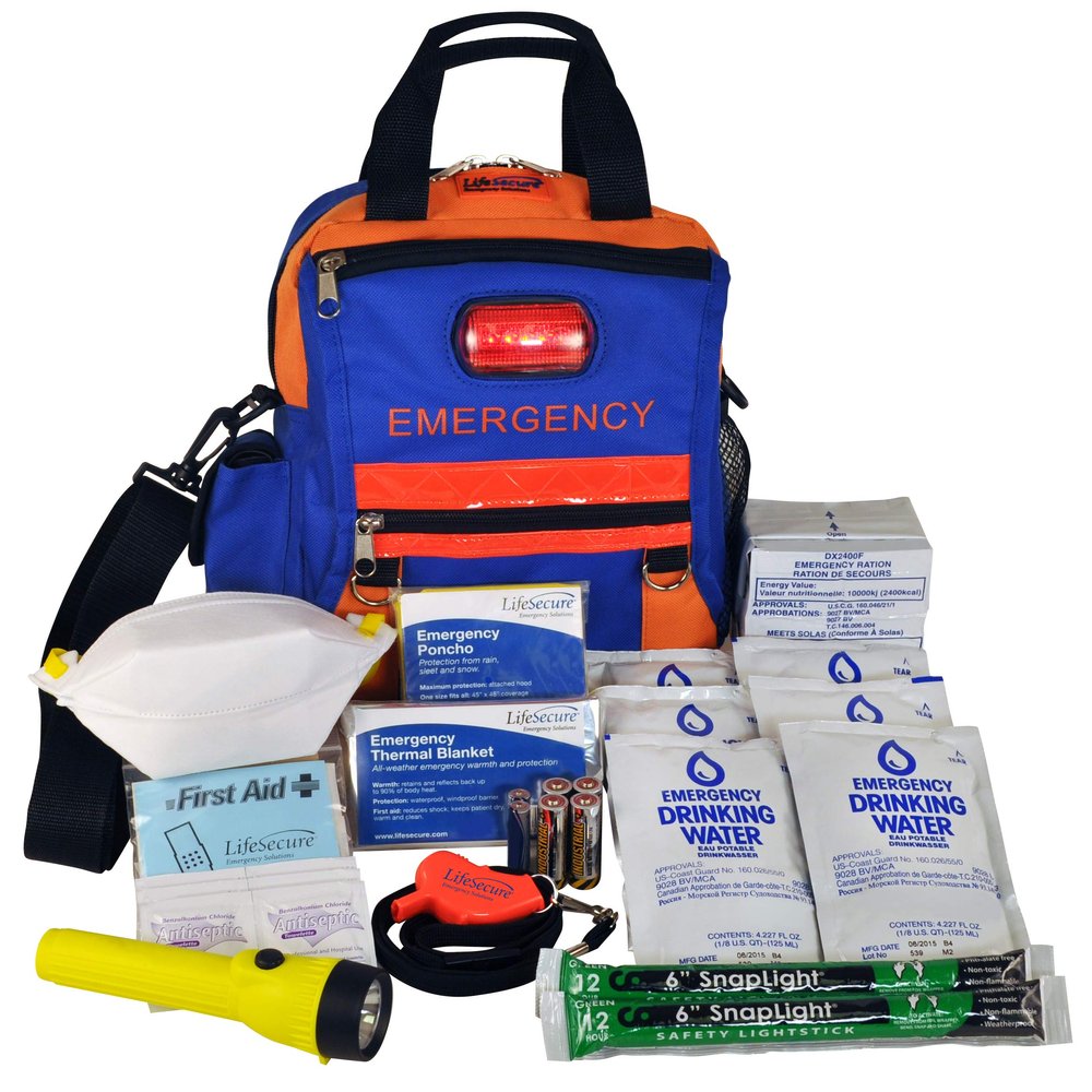 LifeSecure SecurEvac Hi-Visibility Mini-Backpack 3-Day Emergency Kit