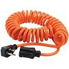 Prime Coiled Power Tool Extension Cord - 16AWG, 13 amp/1625 watt, 125 Volt Load, SJT, Orange, Expands from 3ft to 10ft, Flame Retardant, Abrasion Resistant (141777) view 1