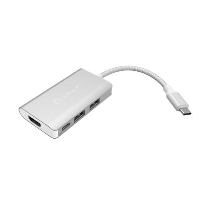 ADAM elements AAPADHUBA01MSLJ CASA HUB A01m 4-Port Multi-Function Type-C Hub Silver, Genuine Japanese Product, 3 Year Warranty