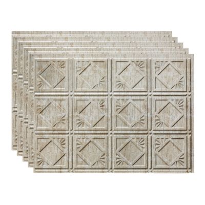 Fasade 18in x 24in Traditional 4 Vintage Metal Backsplash Panel 5pk