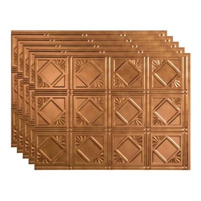 Fasade 18in x 24in Traditional 4 Antique Bronze Backsplash Panel 5pk