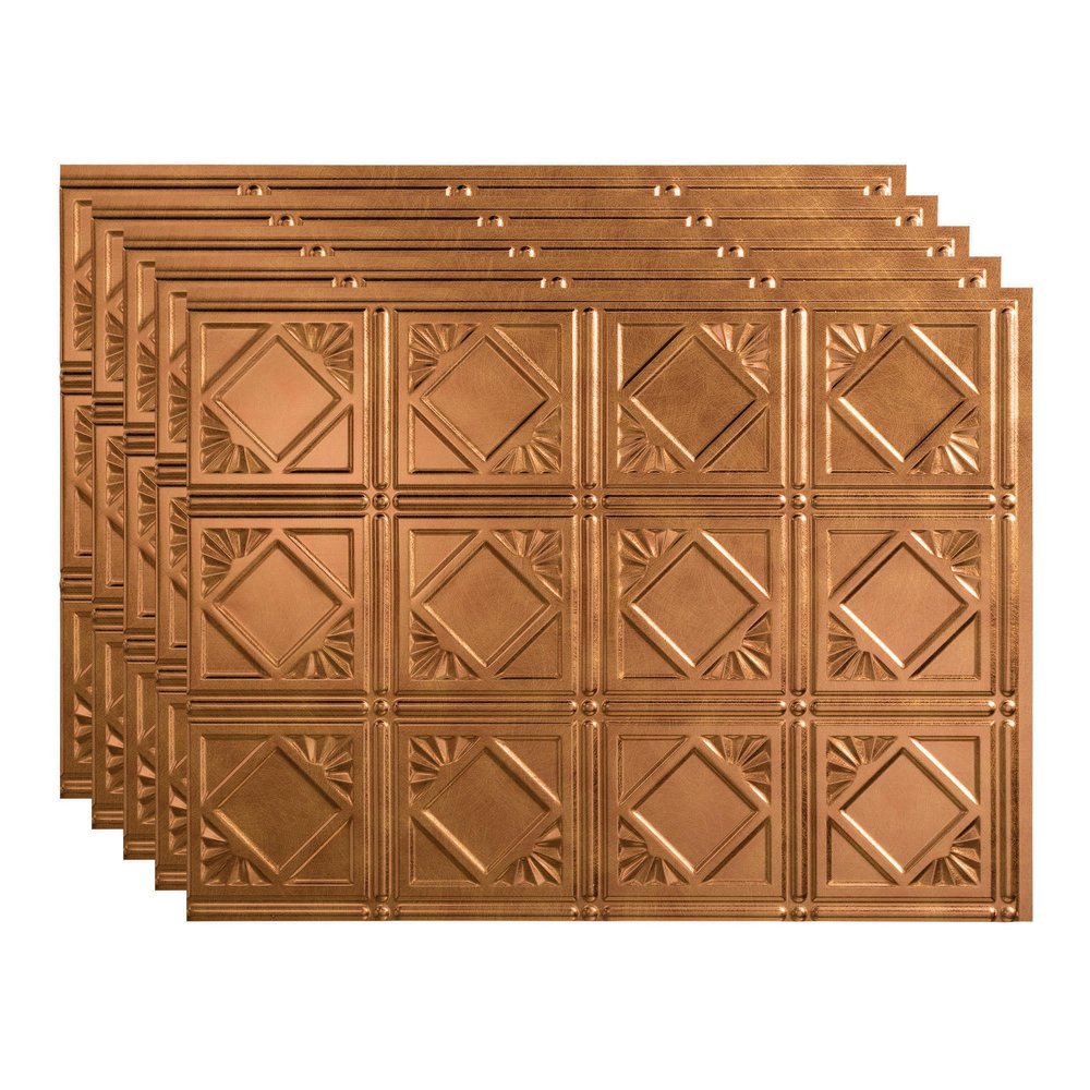 Fasade 18in x 24in Traditional 4 Antique Bronze Backsplash Panel 5pk